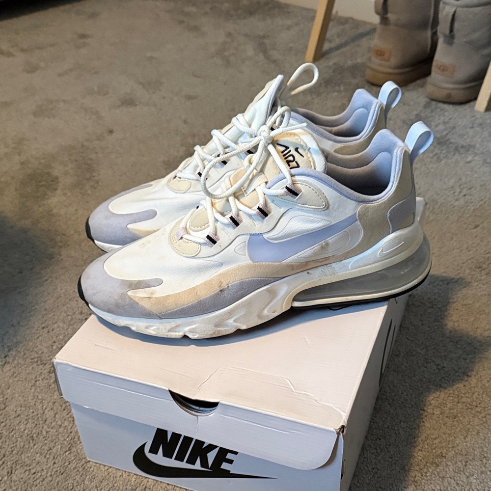 Nike Air Max 270 React in White and Gray